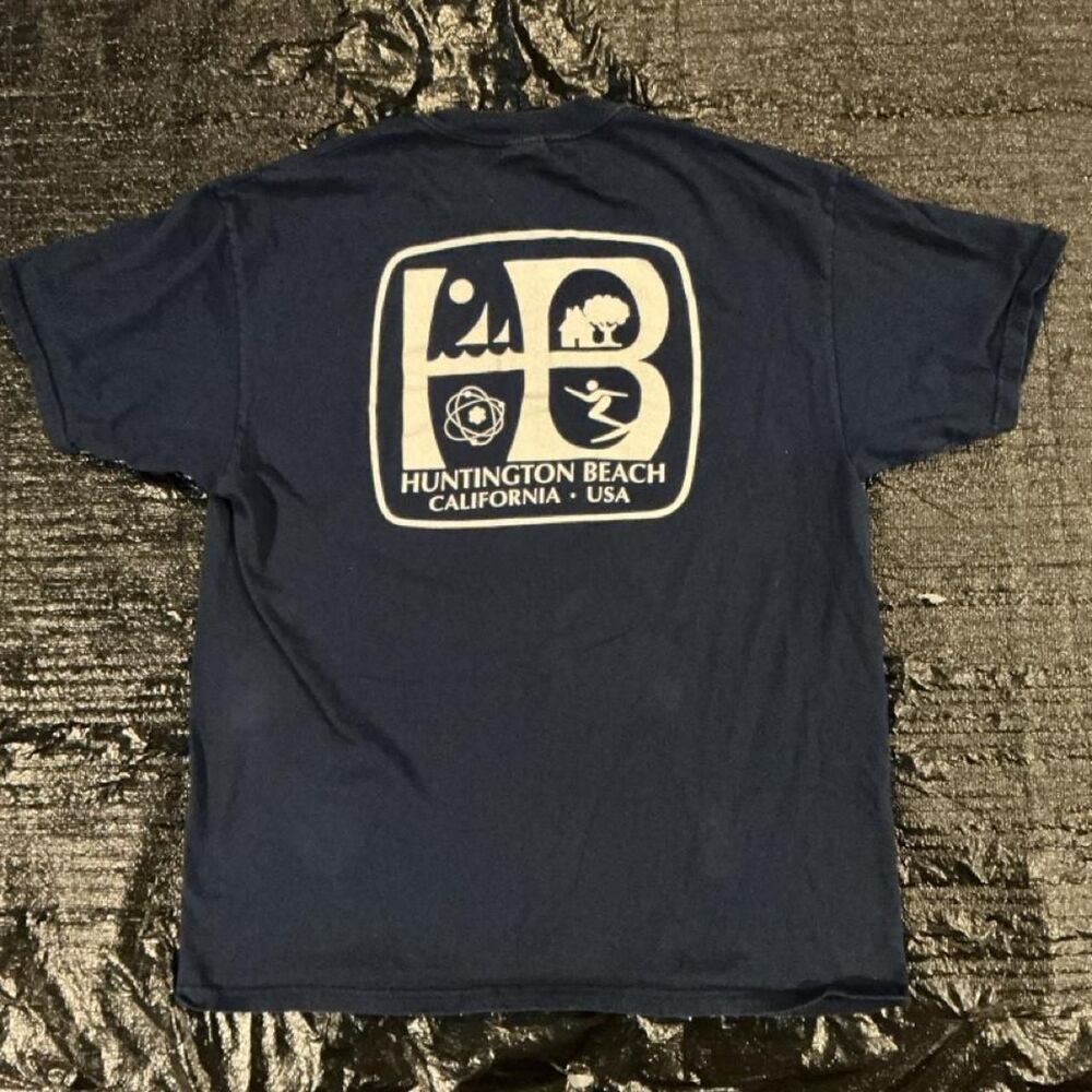 Hanes Men's Navy and Blue T-shirt